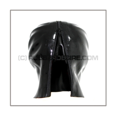 Deluxe heavyrubber gasmask-zipperhood-system with neckrespirator-rubbersmell-bag-set